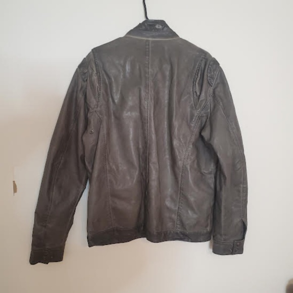 Vintage Mens Decree Faux Leather Distressed Bomber Jacket. Size Large. - Picture 8 of 11